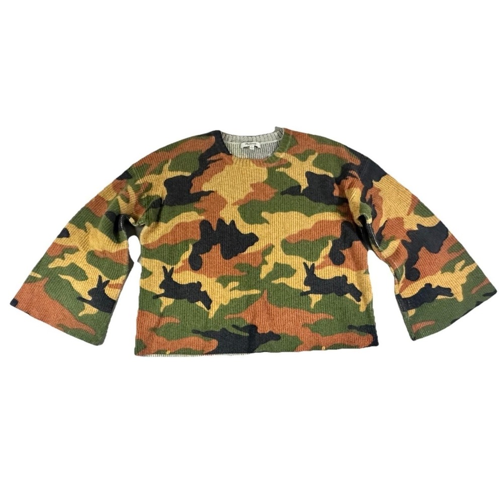 Madewell Merino Wool Oversized Camo Women's Knit Sweater Size Small